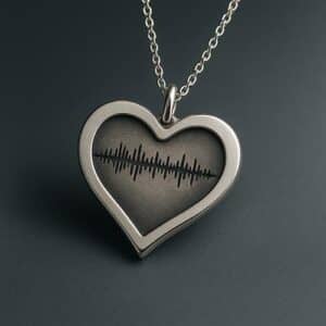 heart soundwave pendant