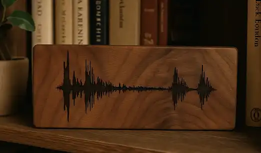 walnut soundwave art