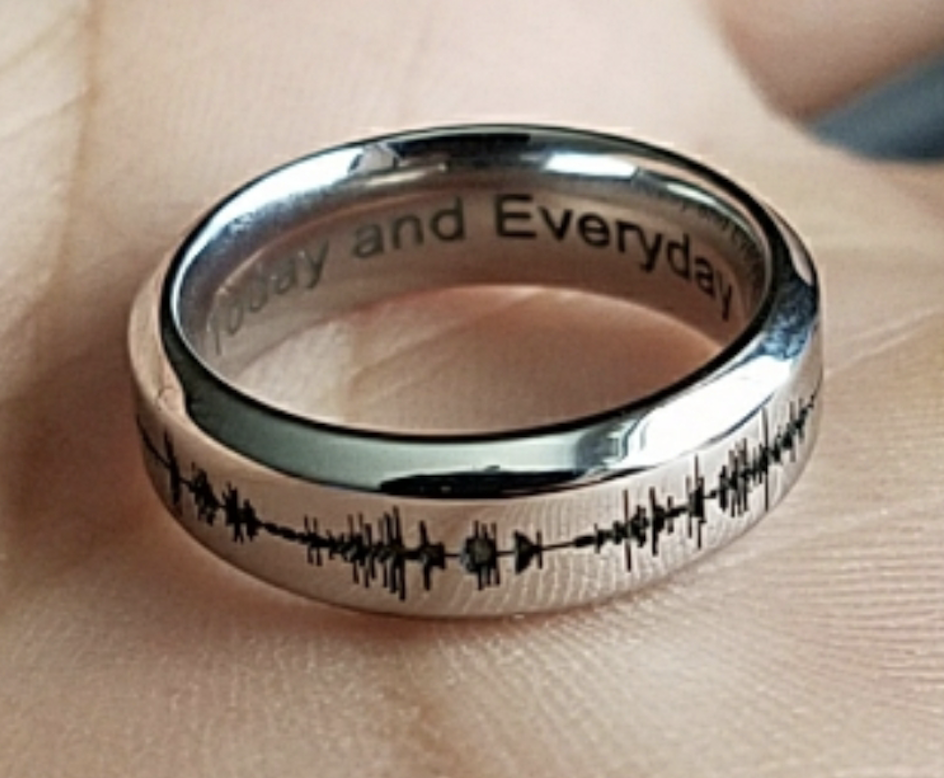 Chrome Soundwave Ring