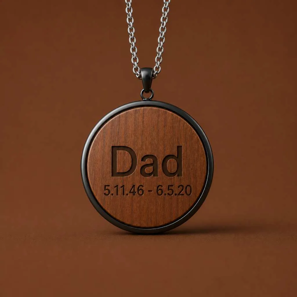 Playable text-only circle necklace