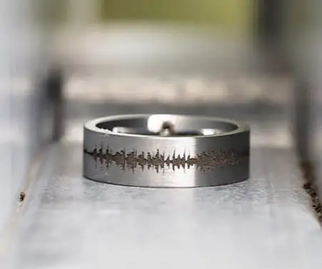 Titanium Soundwave Ring