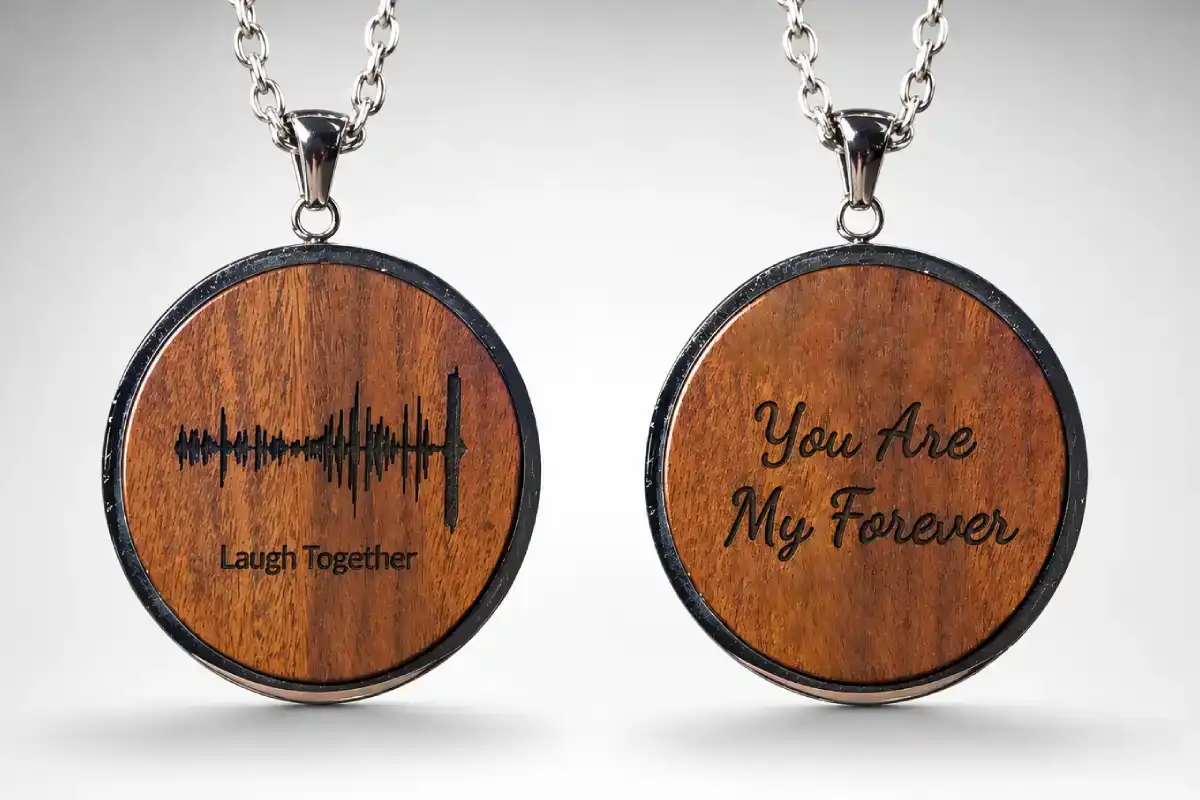 Circle playable voice recording necklace