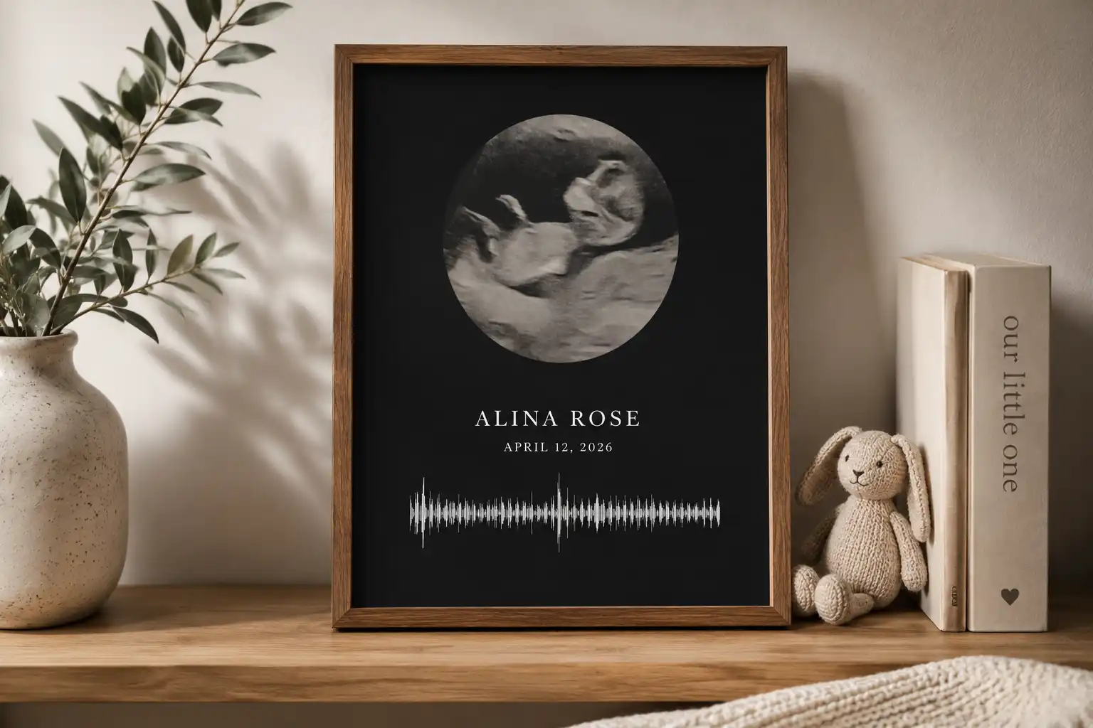 Personalized Soundwave keepsakes created from a heartbeat recording