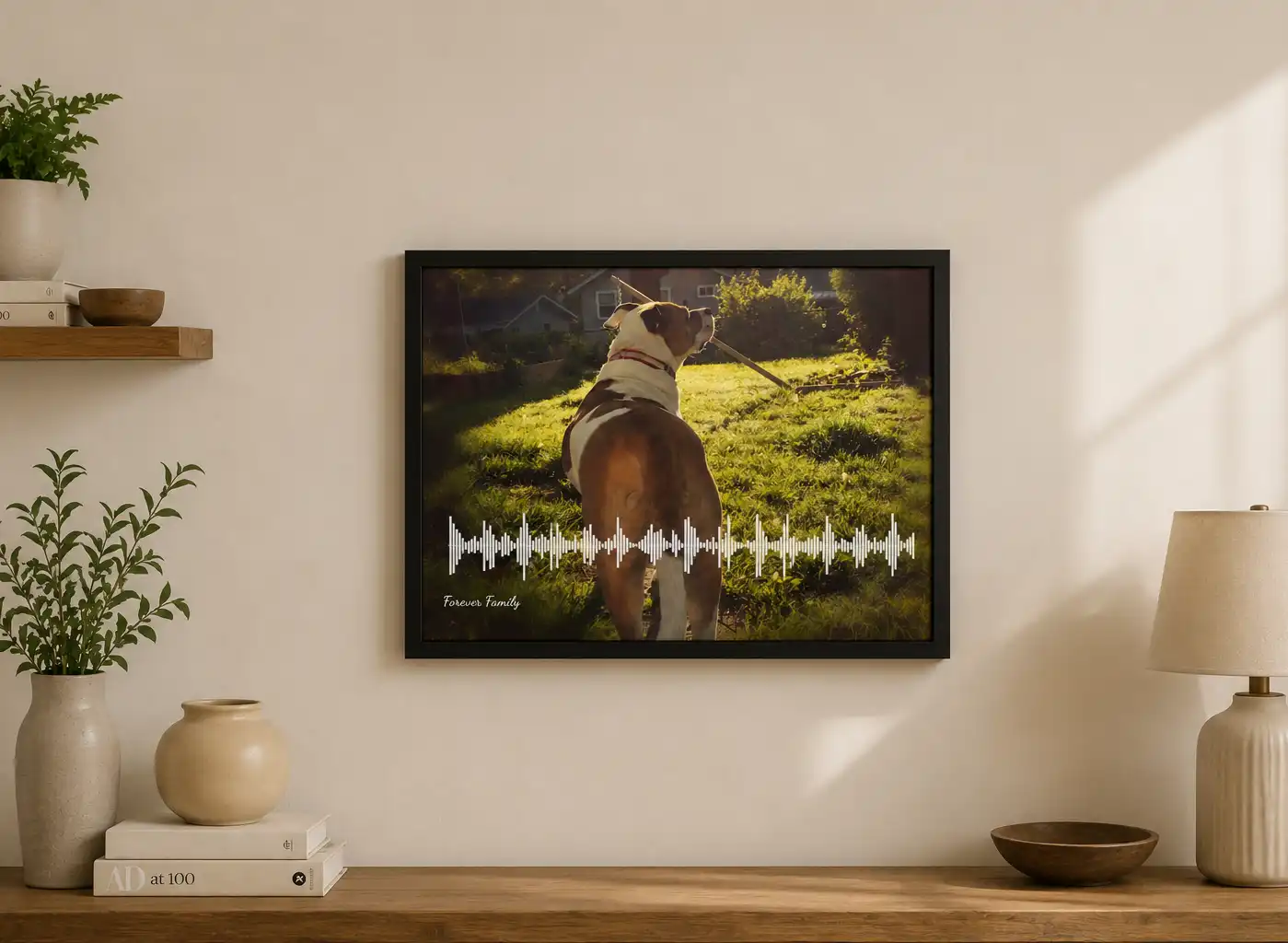 Personalized pet photograph with the pet's Soundwave