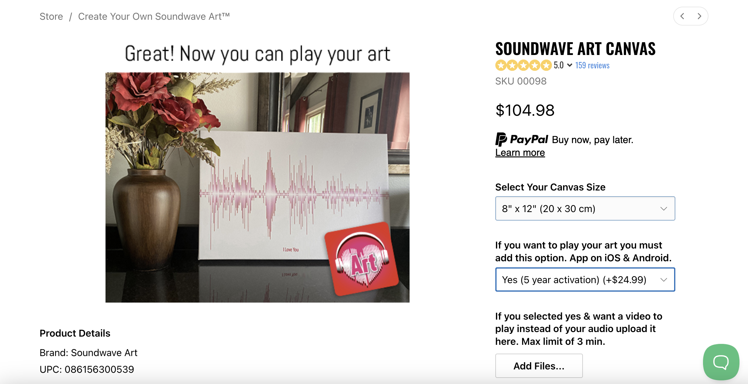 Choosing a print or canvas for a personalized Soundwave design