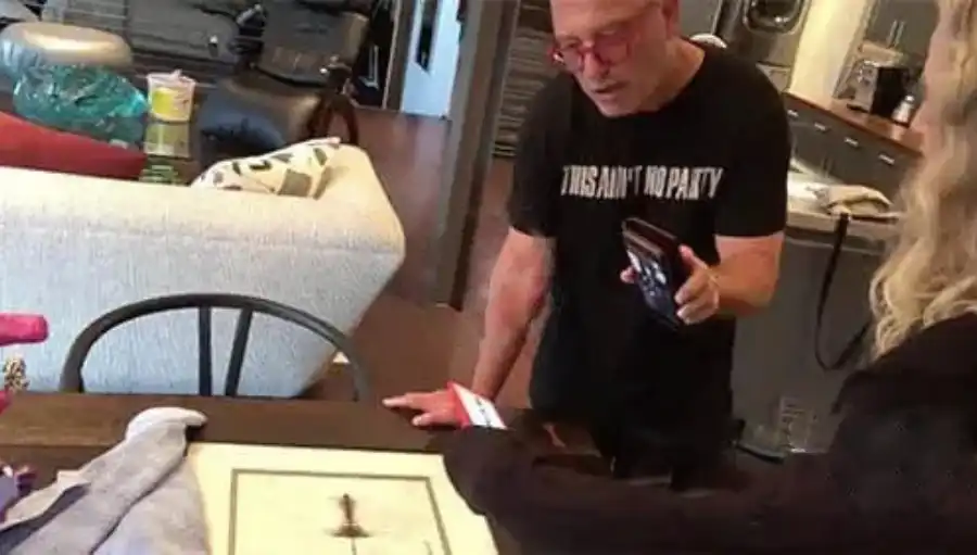 Howie Mandel viewing his personalized Soundwave Art