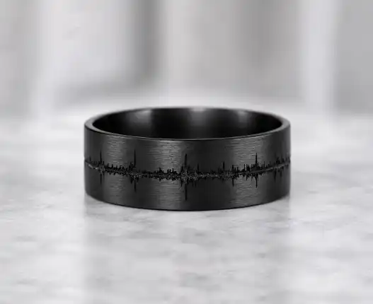 Zirconium Soundwave Ring